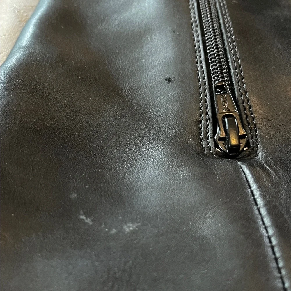 Crown by Born Black Upper Leather Over the Knee Boots with Buckle Details Size 8